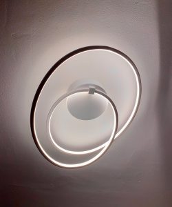 Menton Integrated LED Swirl White Semi-Flush Ceiling Fitting