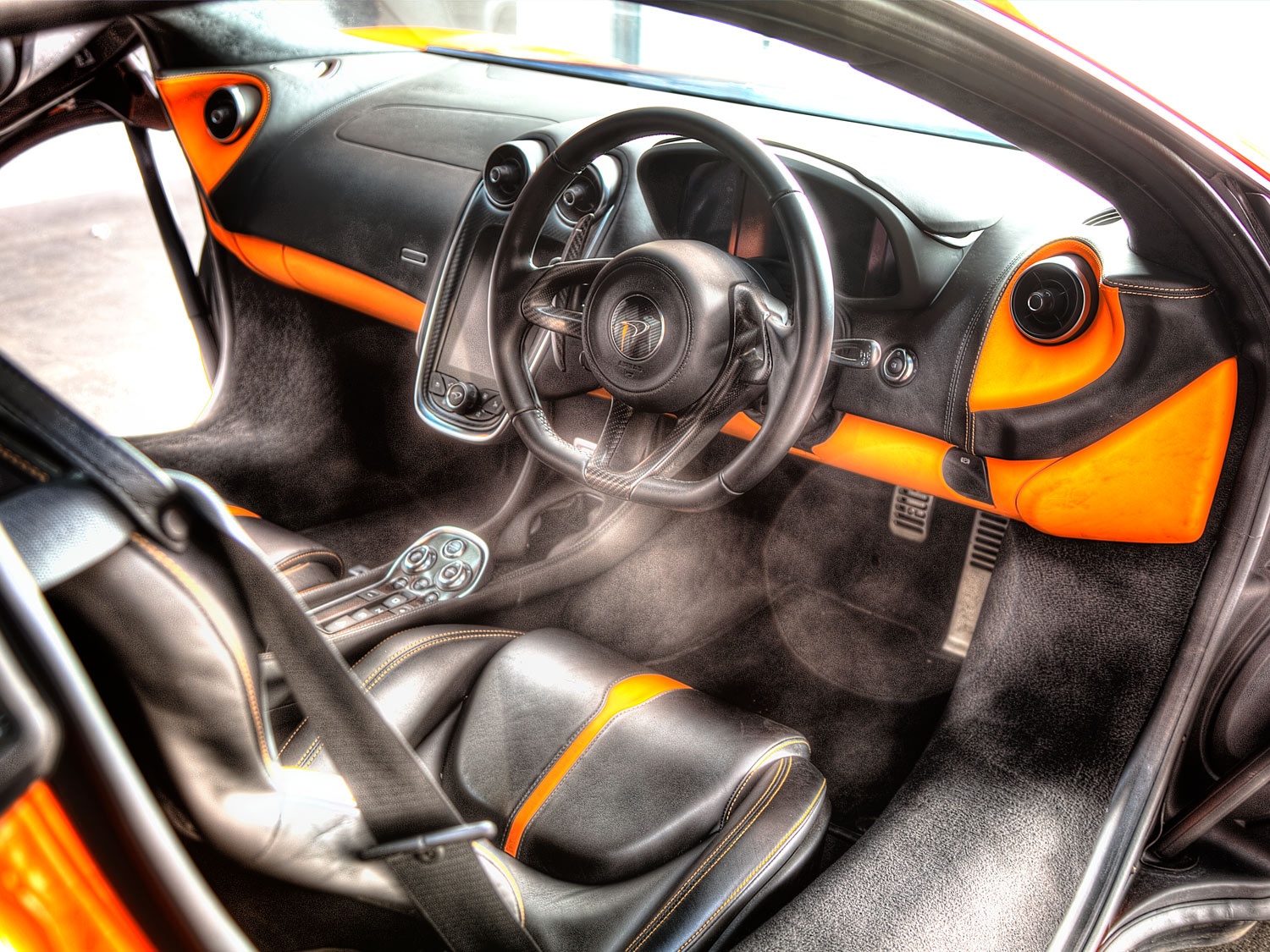 Orange McLaren 570S Interior